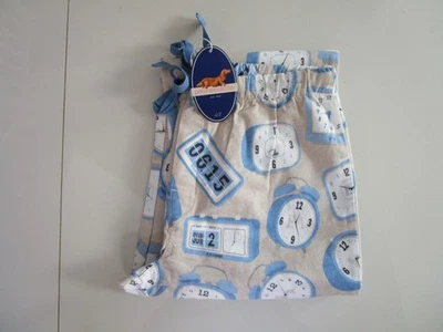 Peter Alexander Men Clock All Over Print Long Flannelette Pj Pant Size M