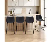 Oikiture Set of 4 Bar Stools Kitchen Metal Bar Stool Dining Chairs