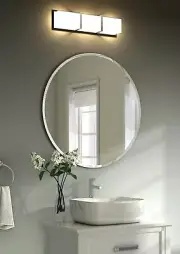KOHROS Round Beveled Polished Frameless Wall Mirror Bathroom, Vanity, Bedroom