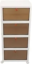 Foldable Shoe Storage Box, 4 Tier Transparent Organizer with Wheels for Closet Entryway, PP Plastic Shoe Rack Holds