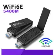WiFi 6E USB 3.0 WiFi Adapter Tri-Band 2.4G 5G 6G Driver Free for Windows 10/11