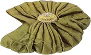 [Baluue] Women Hijab Hat: Hijab Undercap Islamic Muslim Turban Cap with Brooch Closure Turban Hat Hair Wraps Headwrap Cover Chemo Cap Olive Green
