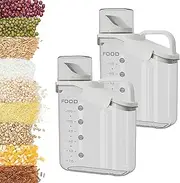 CHONYI 2pcs Cereal Containers Storage with Lids,2L Airtight Large Dry Food Storage Containers with Pouring Spout,Thicken Plastic Clear Food Storage Box (white)