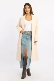 White Oversized Coat - Size 16XL, Women's Coat