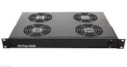 1U Rack Mount Fan Unit With 4 Fans For Servers Racks Cabinets