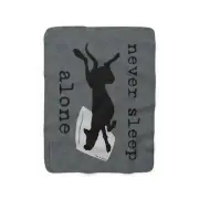 SUNBELTGIFTS Dog is Good Never Sleep Alone Grey Sherpa Fleece Blanket