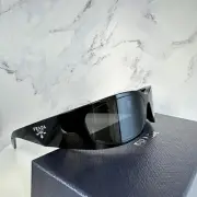 Prada Black Symbole Sunglasses Logo Wrap Butterfly Mask Authentic Runway