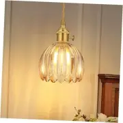 Vintage Gold Pendant Light, Pendant Light Fixtures with 70 Inch Cord and Amber