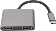 USB C to HD Multimedia Interface Adapter High Performance Dual 4K 60Hz HD Multimedia Interface Converter for Pro Chromebook Aluminum Alloy