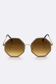 Austrian Crystal Octagon Oversize Sunglasses
