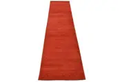 Gabbeh Lori Runner 2’11” x 10’1” Red Wool Contemporary Hand-Knotted Oriental Rug
