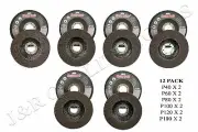 12 PIECE ASSORTED GRIT 4.5" INCH FLAP GRINDING DISC WHEELS SANDING GRINDING