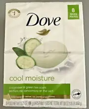 Dove Skin Care Beauty Bar For Softer 3.75 Ounce (Pack of 8) COOL MOISTURE, Green