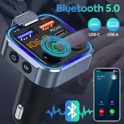 FM Transmitter Wireless Bluetooth 5.0 Radio Car Kit Type-C PD QC3.0 USB Charger