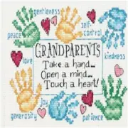"Forever Love" Grandparents Counted Cross Stitch Kit - 14 Count White Aida, 7" x