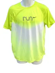 New NIKE RUNNING Mens FitDry Cool Considered Design Gym Top Shirt Lemon Zest L