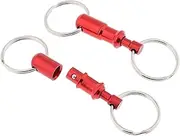 [kowaku] Lot of 2 Detachable Quick Release Key Fobs Key Rings - Red, as described