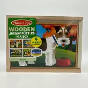 Melissa & Doug Wooden Jigsaw Puzzles In A Box ~ Pets ~Dog Goldfish Cockatiel Cat