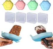 Silicone Popsicle Holders, BPA-Free Silicone, Mess Free For Kids Frozen Ice Cream Cone Holder with Straw, Reusable, with Storage Box, Perfect for Summer Gatherings and Outdoor Picnics (4 Pack)