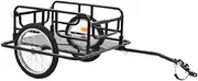 simhoa Bike Cargo Trailer Metal Tube Frame 39cm Wheels Universal Parts Black Multipurpose with Hitch Outdoor Wagon Carrier, 136x76x50cm