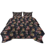 Cute Hedgehog in a Mushroom Garden Coverlet