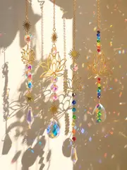 Crystal Lotus Sun Catcher for Outdoor Decor