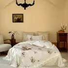 Bedding Set 4pcs Lace Digital Printing Duvet Cover Flat Sheet 2 Pillowcases