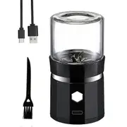 Mini Electric Grinder Portable Vanilla Grinder Usb Rechargeable With A Cleaning Brush For Herb Tea Black