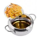 Stainless Steel Deep Fryer Japanese Style Tempura Frying Pot with Thermometer