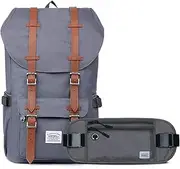 Laptop Outdoor Backpack, Travel Hiking& Camping Rucksack Pack, Casual Large Daypack, Backpack Fits 15" Laptop & Tablets by Kaukko (01-Grey(2PC))
