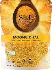 Sol Organics Organic Moong Dhal Yellow Lentil Dhal Mix 400 g, 400 g