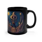 Halloween Skeleton Scarecrow 11oz Black Mug