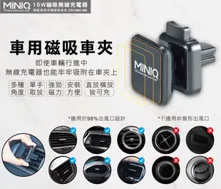 NCC認證台灣製MINIQ 車用/家用/磁吸式15W無線充最輕薄的MagSafe無線充電板iPhone13快速充電