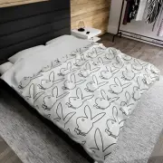 Chic Bunny Velveteen Plush Blanket, Cozy Home Decor, Y2K Bedset Bedding