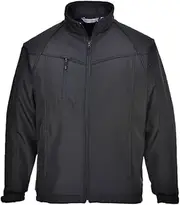 Portwest Mens Oregon 2 Layer Softshell Jacket, Black, 3X-Large