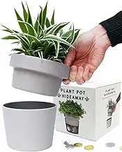 Suck UK Plant Pots Hideaway Secret Key Hider Secret Safe to Hide Keys Flower Pot with Hidden Safe & Secret Compartment Flower Pot Stash Box to Hide Your Key Set & Money Novelty Storage Safe
