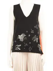 Black Crystal Embellished Top