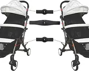 3 Pack Twin Pushchair Connectors Detachable Connectors for Universal Pushchair,Adjustable Lightweight Doblue Pram Adapter Fasteners for Buggies, Universal Stroller Twin Hook Quick Release (Brown)