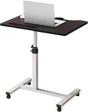 Over Bed Table,Adjustable overbed Table with Wheels,Over Bed Table with Wheels Adjustable Height,Adjustable Lift,and Wide Desktop,B