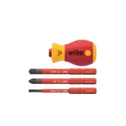 Wiha VDE Stubby Screwdriver Set with 3 Insulated SlimBits Workshop Hand Tools