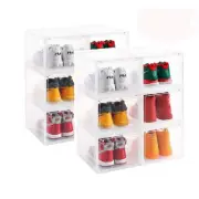 Clear Storage Box Womens Mens Shoe Display Box Plastic Foldable Stackable Sho...
