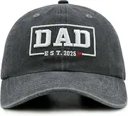 [Hatwell] Dad Est 2025 Baseball Cap for Men, Adjustable Daddy Hat Gifts for Father's Day First Time Dad