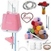 Caydo Knitting Mill Kit, Crochet Set for Beginners, Electric Knitting Machine Set, Automatic Manufacturing of Knitting Tubes, Decorative Cord Knitting Jolt, Gift DIY Crochet Machine for Adults and