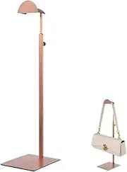 TOMVAES 1 Pack Purse Display Stands Purse Hanger Purse Display Stainless Steel Adjustable Height Bags Display Holder for Home Store Boutique Counter (Rose Gold)