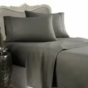 1500 Thread Count 100% Egyptian Cotton Bed Sheet Set 1500 TC FULL Gray Solid