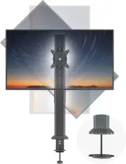 Single Tall Desk Monitor Arm Mount Stand Fit for 27 Inch to 43 Inch Flat Curved
