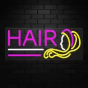 Hair Neon Sign for Retail Displays | LED Flex Neon | 30"W x 12"H x 1"D
