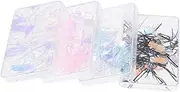 Baluue DIY Nail Stickers 4 Boxes Set Adhesive Nail Decal Effect Manicure Decals for Women Glass Sticker