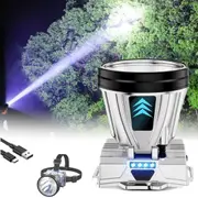 Outdoor LED Super Bright Rechargeable High Power Headlamp Spotlight Waterproof