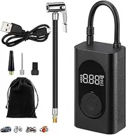 Portable Air Compressor Tyre Inflator for Car Tyre Pump 150PSI Mini Cordless Air Pump for Bike Balls with Pressure Guage Auto-Shutoff Battery Powered Tire Inflator Pump, LED light, 5 Modes, Fast Air Pump Inflator